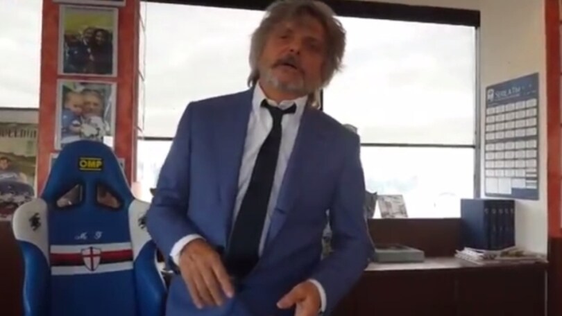 Sampdoria, Ferrero show: imita Crozza e gli augura buon compleanno!