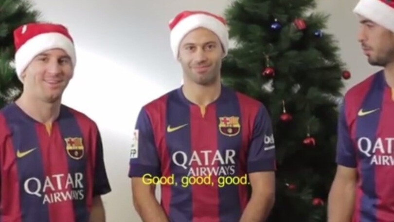 I fuorionda di Messi e Neymar nel video di Natale del Barcellona