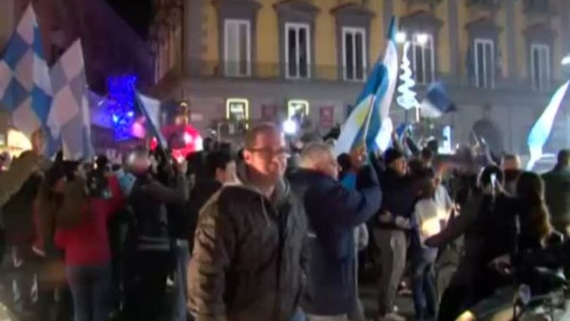I festeggiamenti a Napoli per la Supercoppa!