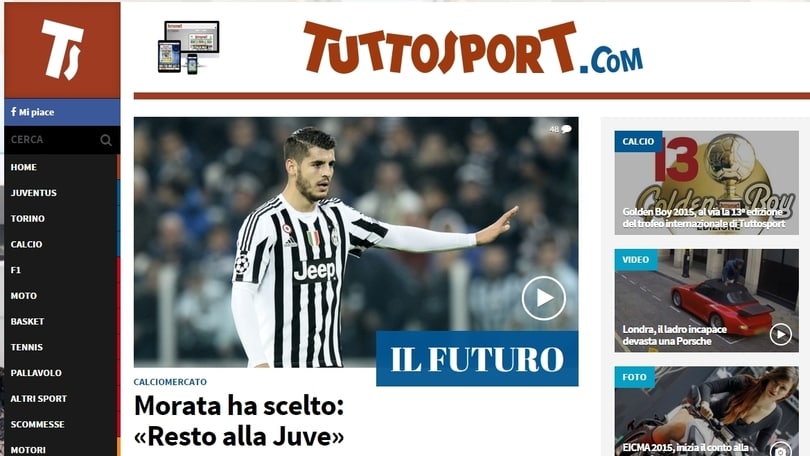 tuttosport.com nella Top Ten dei siti preferiti dalla pubblicità