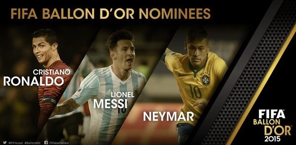 Pallone d'Oro, Messi, Neymar e Ronaldo i finalisti