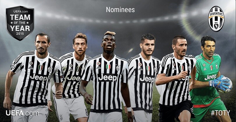 Juventus, in sei per il Team of the Year Uefa 2015