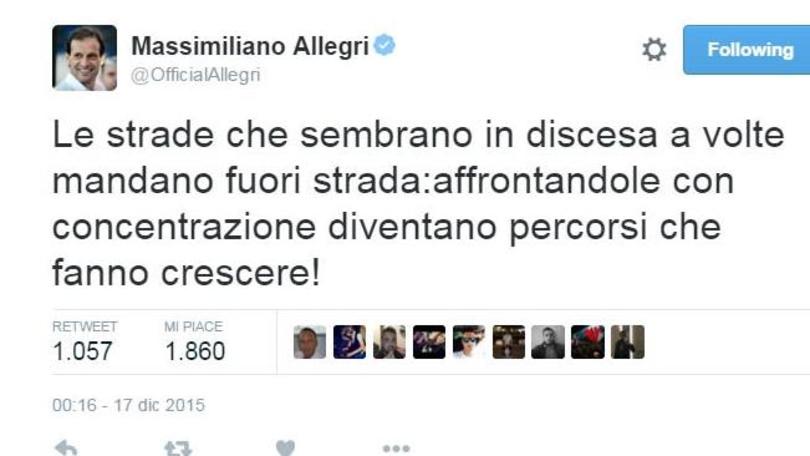 Juventus, Allegri versione zen: «Strade in discesa a volte portano fuori strada»