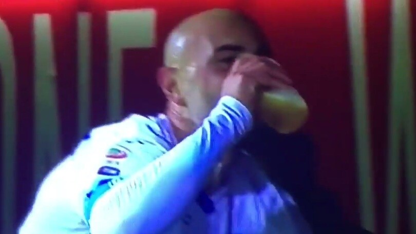 Serie A Empoli, la gioia...alcolica di Maccarone