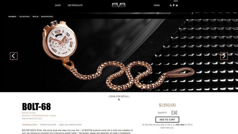 Online l’e-commerce di Bomberg