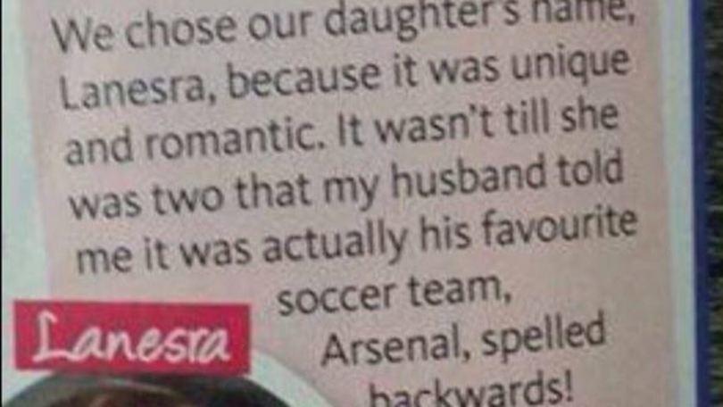 Inganna la moglie e chiama la figlia come la sua squadra del cuore: Arsenal…