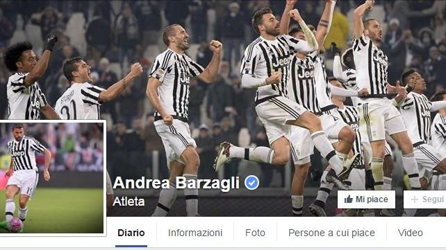 Juventus, Barzagli sbarca su Facebook e festeggia i bianconeri con il figlio