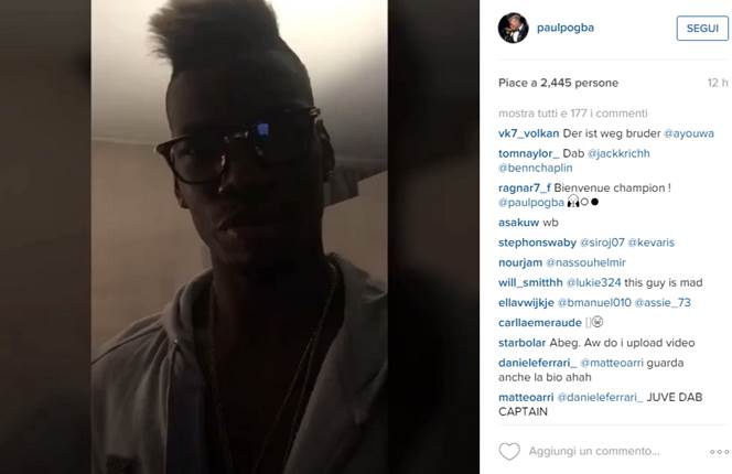 Juventus, Pogba e i social: il francese arriva su Instagram