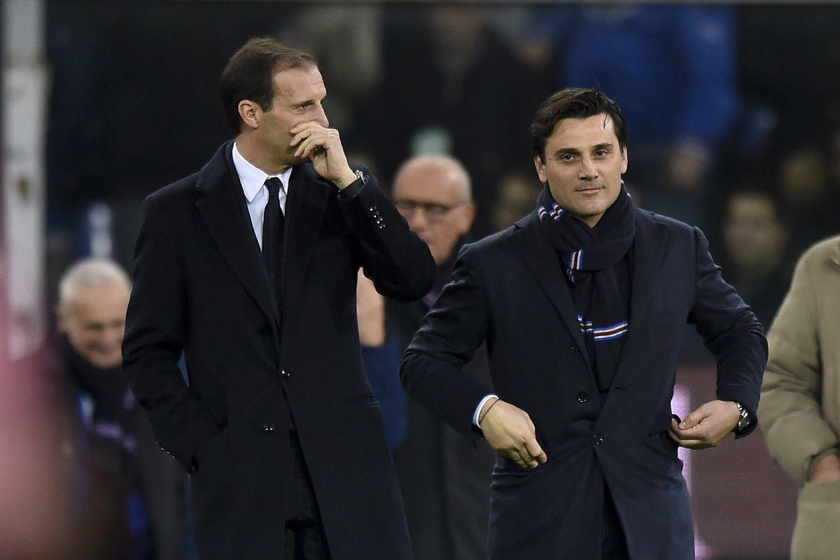 Serie A Sampdoria, Montella: «Al momento la Juventus è la più forte»