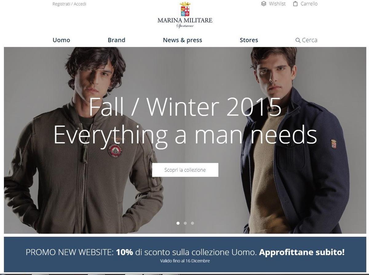 Debutto nell’e-commerce per Marina Militare Sportswear