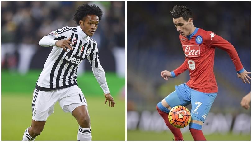 Juventus-Napoli, Cuadrado-Callejon: gli eroi di scorta