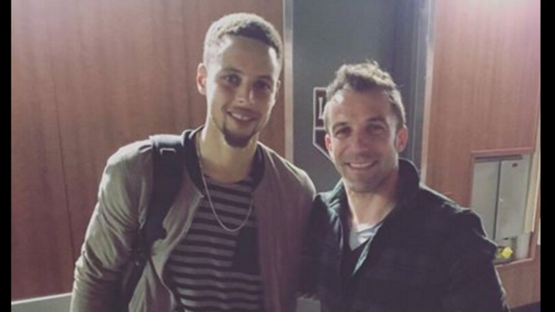Juventus: Del Piero, dopo Kobe Bryant, foto con Steph Curry