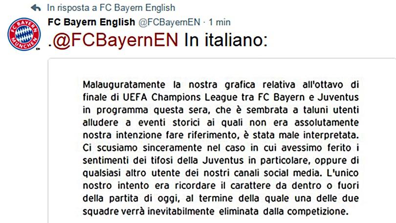 Bayern, le scuse non bastano. Via quel tweet!