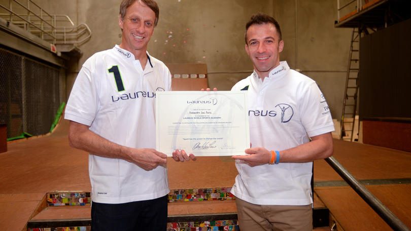 Del Piero, dal calcio allo skate: che numeri con Tony Hawk!