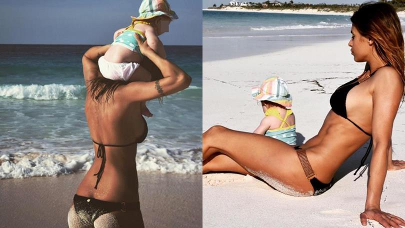 Canalis supermamma! Al mare con Skyler Eva