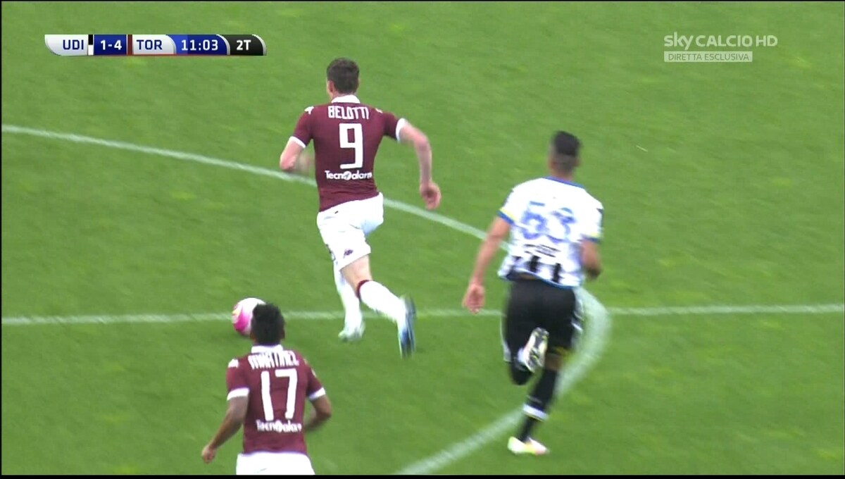 Udinese-Torino, Belotti alla Weah: gol straordinario!