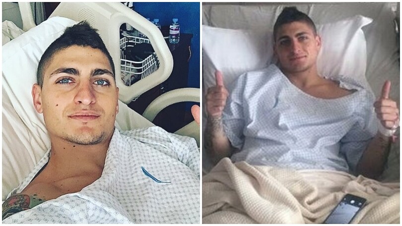 Psg, Marco Verratti sorride dopo l'operazione