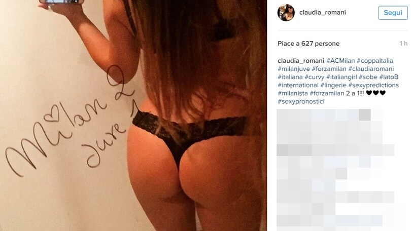 Claudia Romani sexy prima di Milan-Juve: ecco il suo pronostico