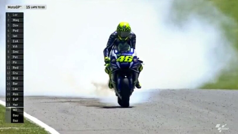 MotoGp Mugello, sfortuna Rossi: il motore va ko