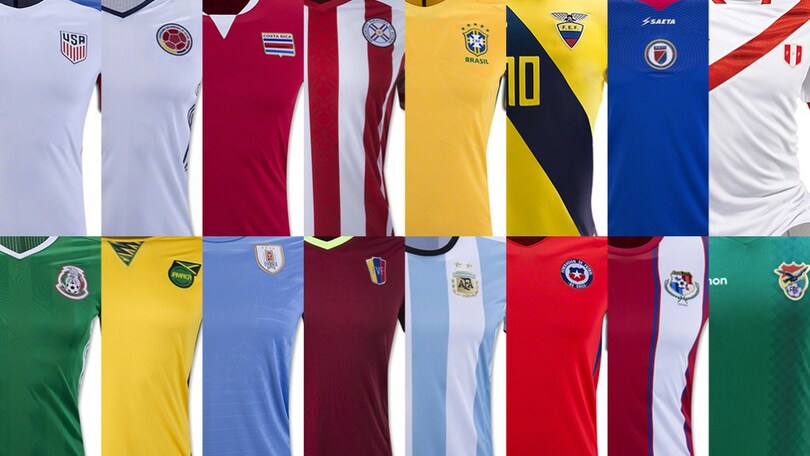 Coppa America, ecco le maglie di tutte le squadre partecipanti