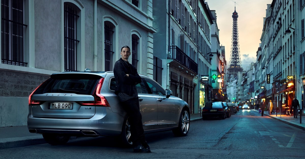Ibrahimovic agli Europei a bordo della Volvo V90