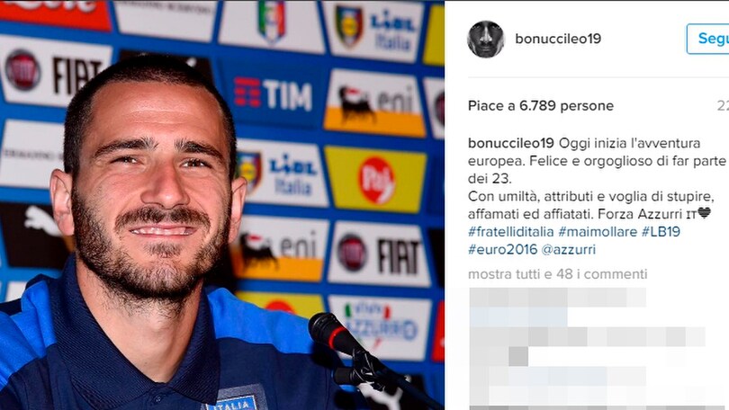 Euro 2016, che anticipo di Bonucci su Conte: «Farò parte dei 23 convocati»