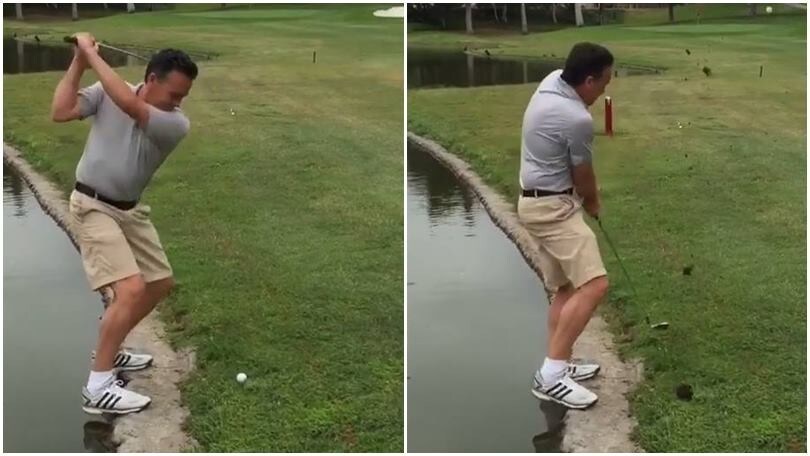La regola d'oro del golf: mai avvicinarsi all'acqua