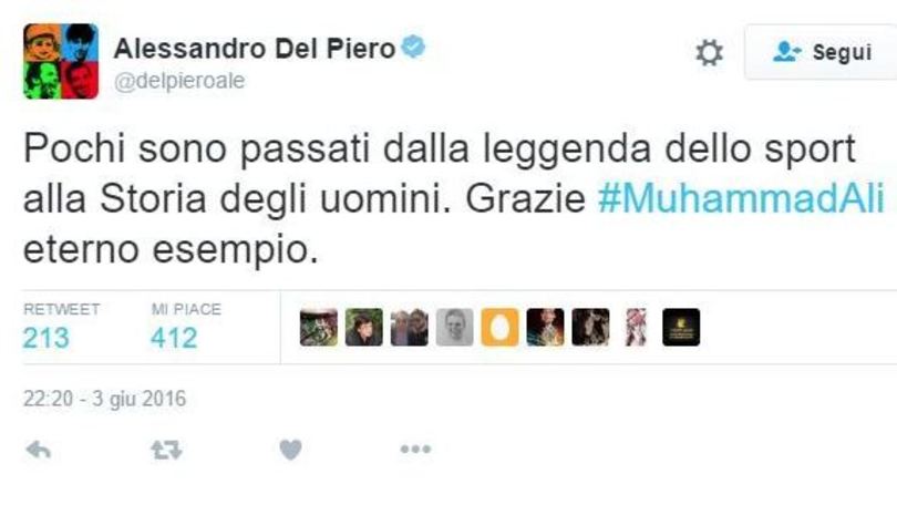 Muhammad Ali, il cordoglio sui social