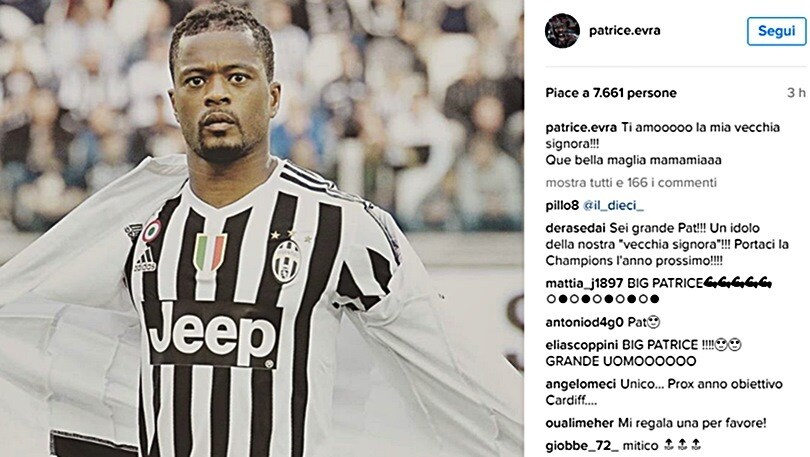 Francia, Evra e l'amore Juve: «Ti amo, mia Vecchia Signora»