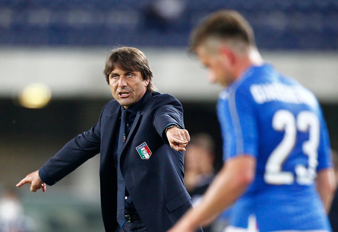 Italia, Conte: «Motta può migliorare. Agli attaccanti serve fortuna»