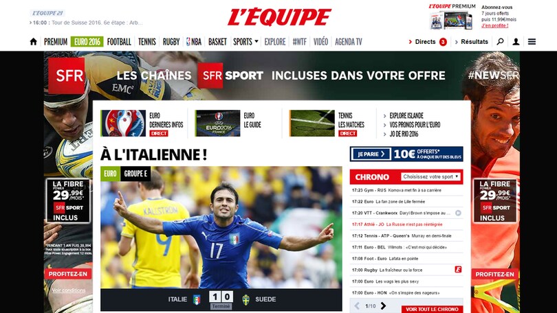 L'equipe titola: «A l'italienne!». Le reazioni della stampa estera