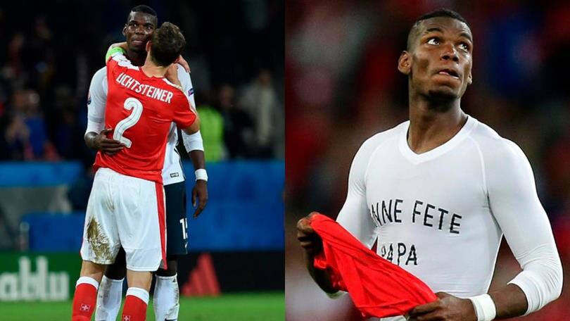Euro 2016 Pogba, maglia per il papà e abbraccio a Lichtsteiner