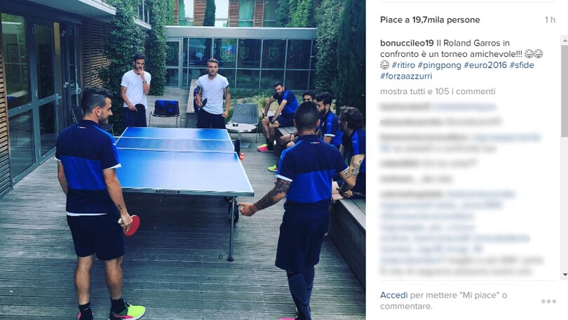 Euro 2016; l'Italia gioca a ping pong, Bonucci: «Altro che Roland Garros!»