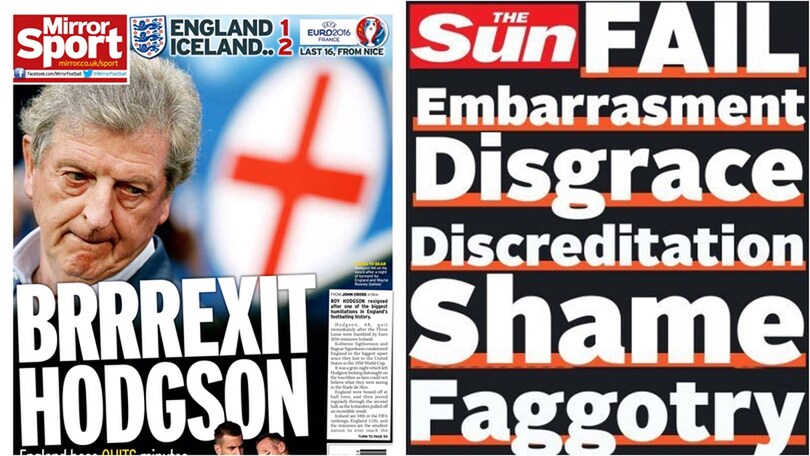 Inghilterra out, tabloid scatenati: «Stupidi, ha vinto l'Islanda»