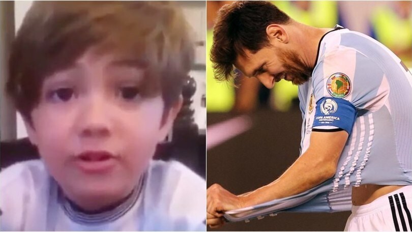 Il piccolo Piero a Messi: «Non lasciare l'Argentina». Video virale sui social