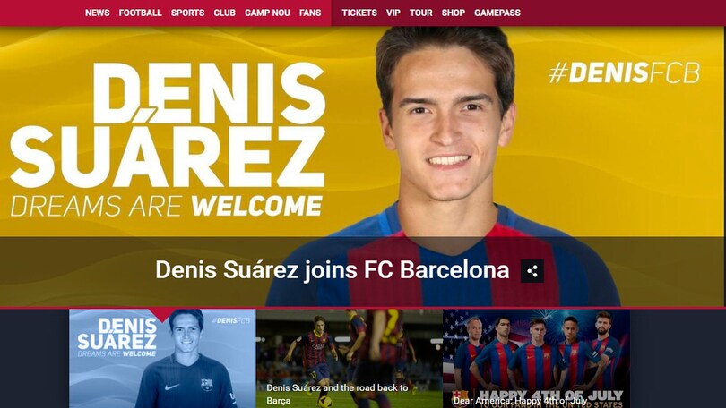 Calciomercato: Denis Suarez è un nuovo giocatore del Barcellona