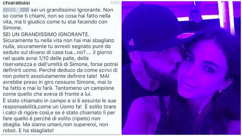 Chiara Biasi difende Zaza dagli insulti: «Non avete le p... di Simone»