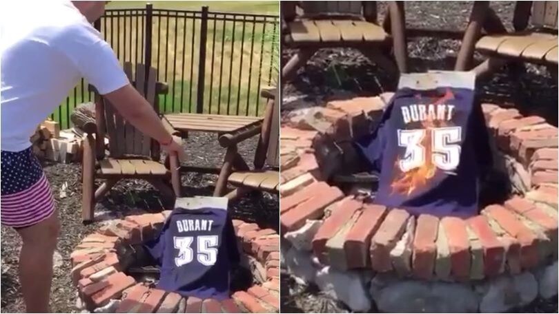 Nba, il tifoso "tradito" da Durant brucia la maglia
