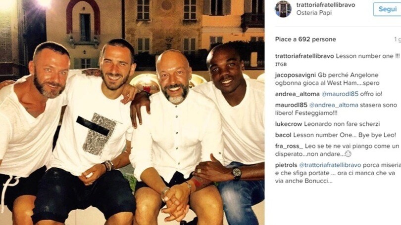 Calciomercato Juventus, la foto di Bonucci che spaventa i tifosi