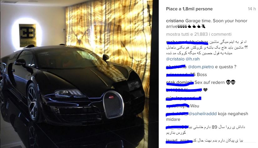 Ronaldo festeggia Euro2016 con una Veyron da 2,5 milioni