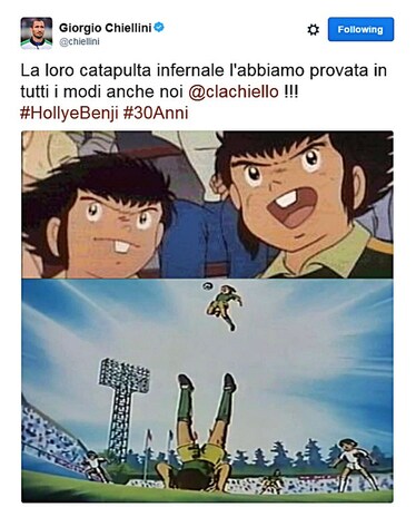 Holly e Benji, anche Bonucci e Chiellini celebrano 30 anni d'amore