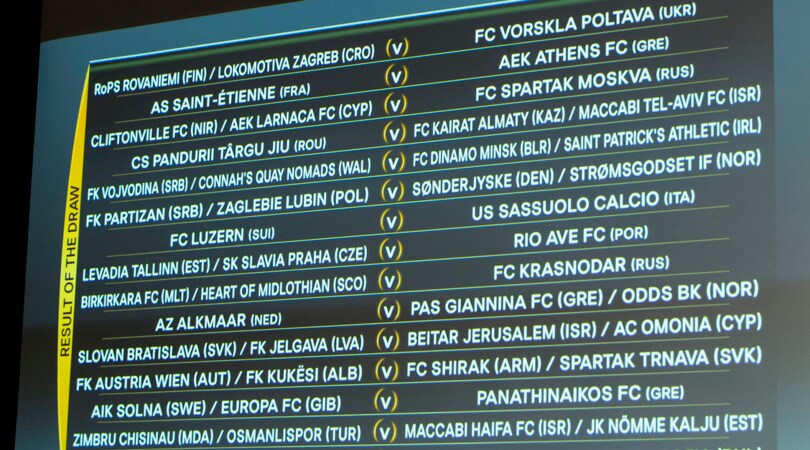Diretta Europa League, 2° turno preliminare: segui i match in tempo reale