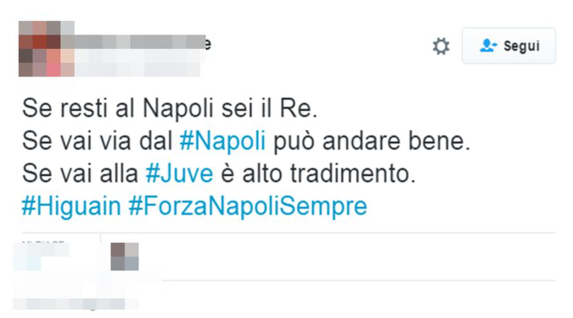 Higuain, tifosi del Napoli furiosi: «Alto tradimento»