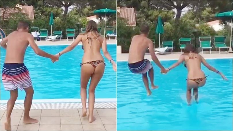 Valentina Allegri, dopo lo studio relax e tuffi in piscina