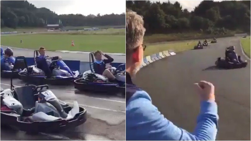 La Lazio spinge forte: sfida in pista sui go-kart