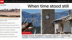 Il sisma italiano sui siti esteri di tutto il mondo