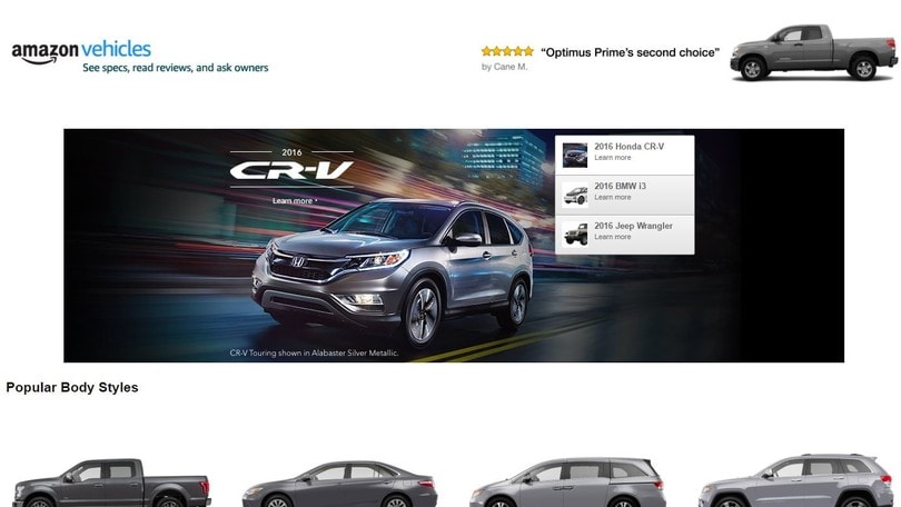 Nasce Amazon Vehicles, la community delle auto