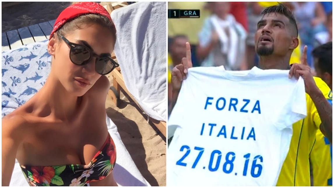 Melissa Satta ancora in festa, Boateng in gol e dedica per l'Italia