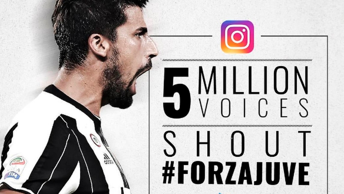 La Juve conquista Instagram: è festa per i 5 milioni di seguaci