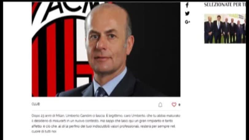 Milan: Gandini saluta dopo 23 anni